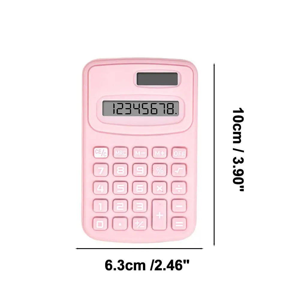 Portable Mini Solar Calculator — 8-Digit LCD Electronic Device for School & Office