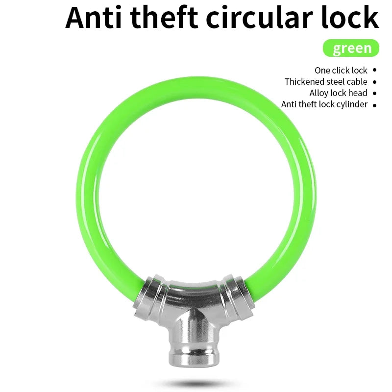 Portable Bicycle Cable Lock — Anti-Theft Ring Design for Mountain and Road Bikes