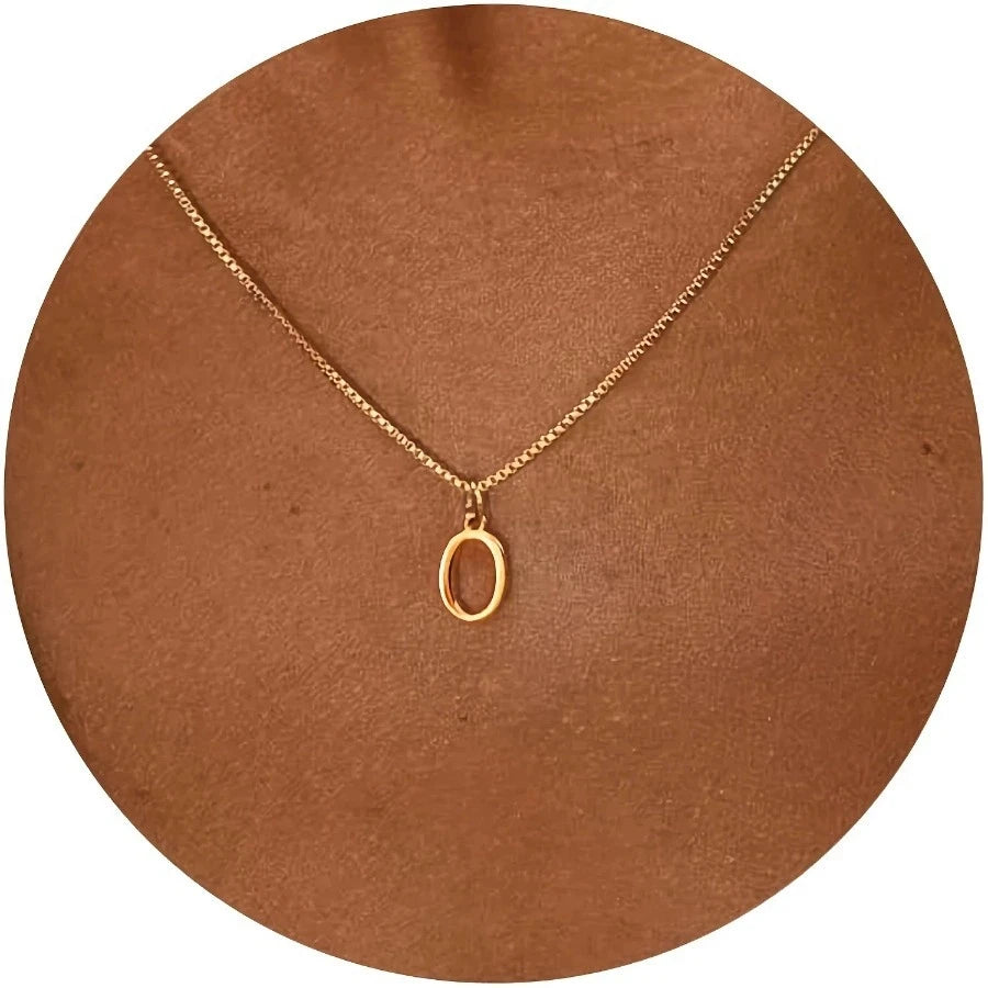MECYLIFE Initial Letter Necklace — 18K Gold Plated Stainless Steel Jewelry