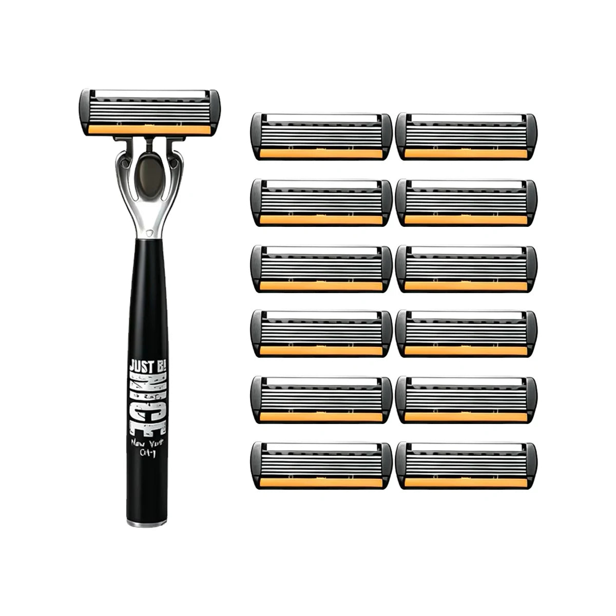 Men's Manual Safety Razor Set — 6-Layer Stainless Steel Blades with Aloe Vera