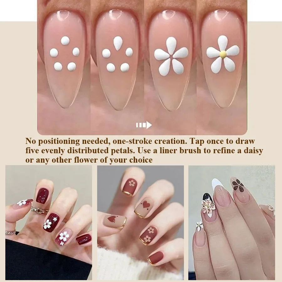 Art lalic 5-Dot Nail Art Tool — Precision Flower Design & Rhinestone Picker
