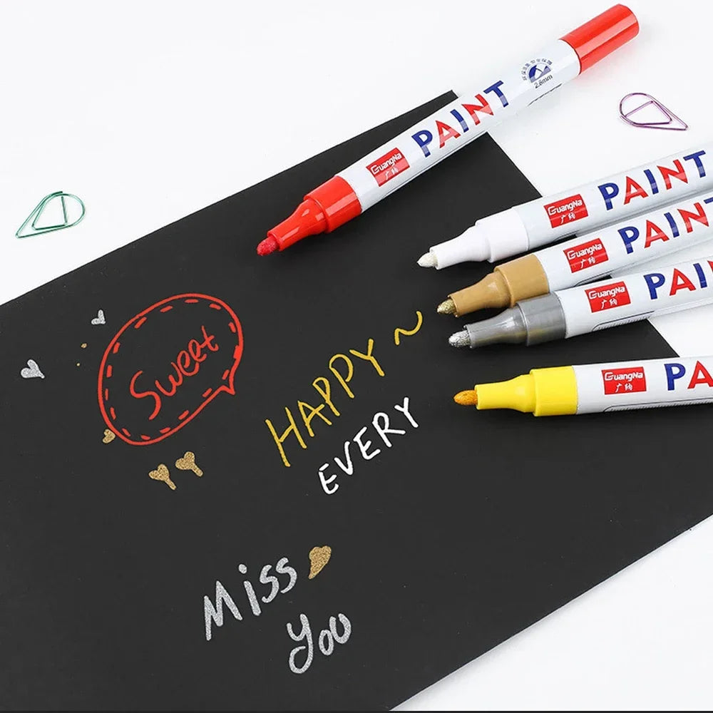 Permanent Paint Marker Pens — Waterproof Quick-Dry Tire & Craft Markers