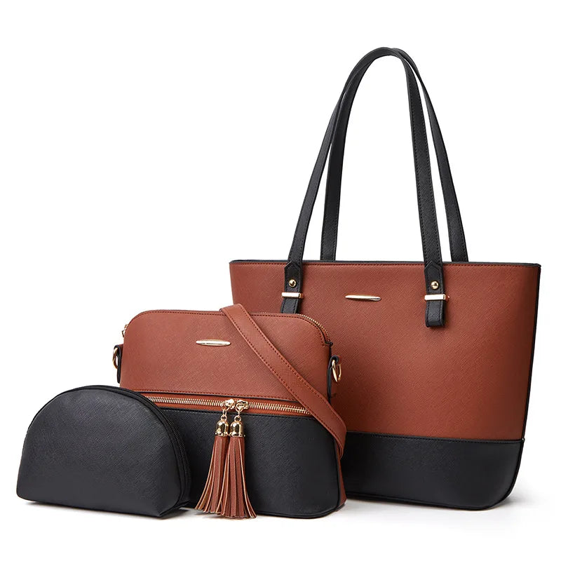 Kalsooni Women's 3-Piece Handbag Set — Fashionable Tote and Crossbody Bags