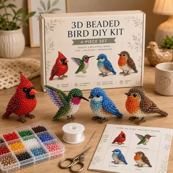 DIY 3D Beaded Animal Craft Kit — Handmade Miniature Decor Set