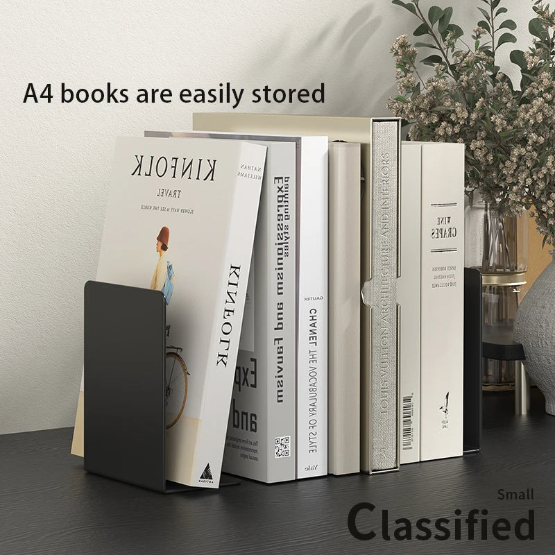 Metal Bookends — Heavy Duty Shelf Organizers for Home Office