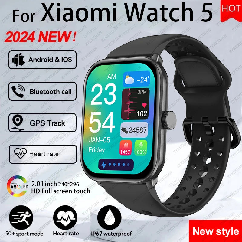 BOXUXING Smart Watch 5 — HD AMOLED Display & Bluetooth Calling