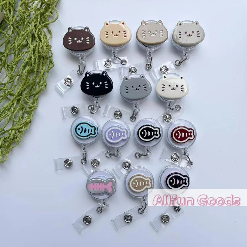 Cat-Shaped Retractable Badge Holder — Anti-Loss ID Reel for Nurses and Students
