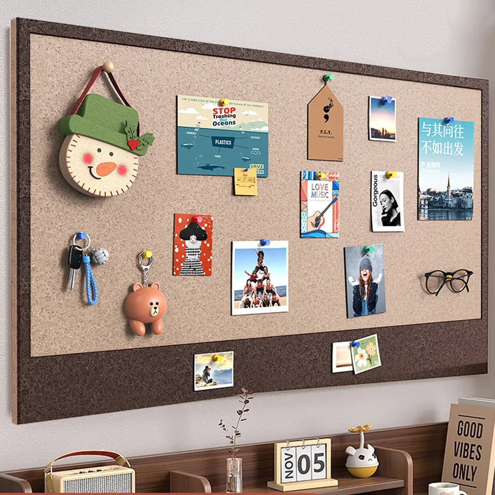 K-MIME Cork Board Bulletin — Wall Mounted Vision Board for Organization
