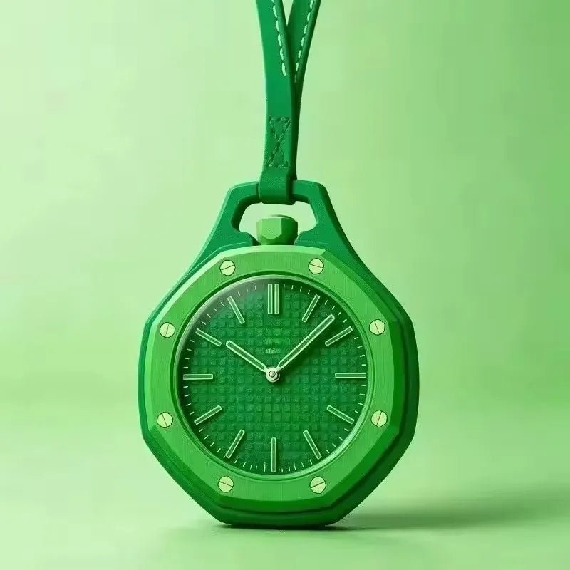 Silicone Pocket Watch with Sling — Portable Quartz Timepiece, Multicolor
