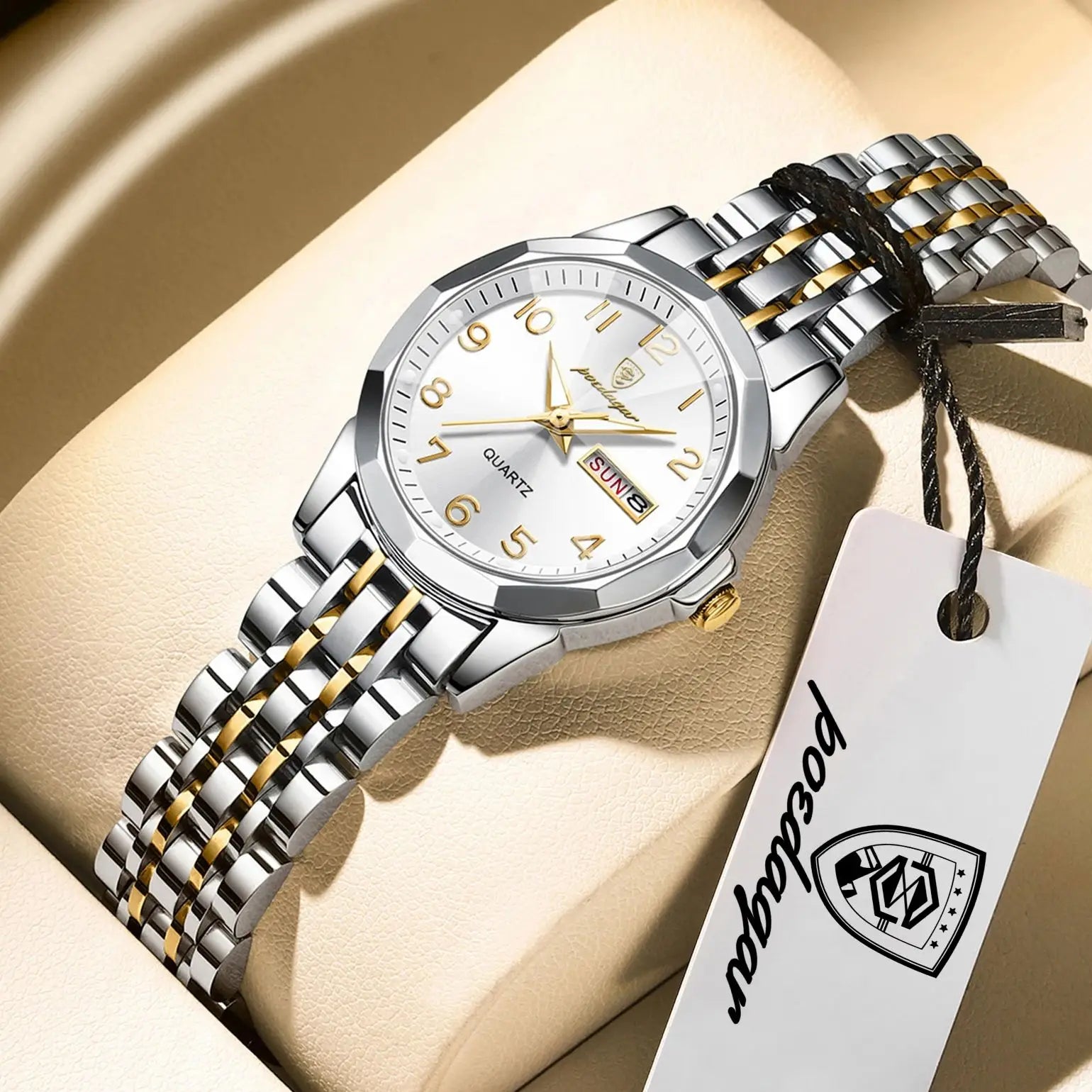 POEDAGAR Elegant Ladies Watch — Waterproof Stainless Steel Quartz Timepiece
