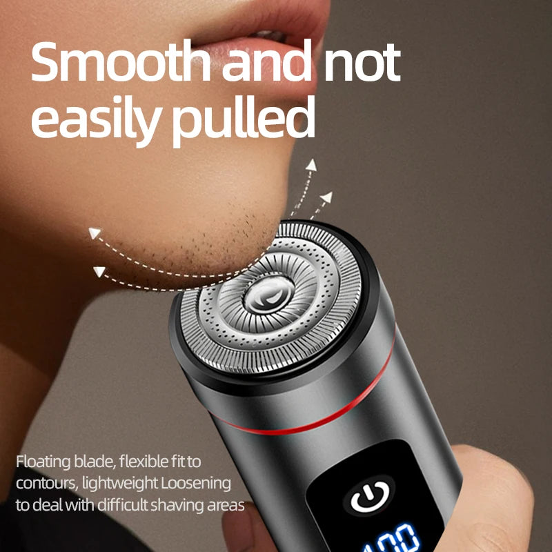 Men's Electric Rotary Shaver — Portable Design with LED Power Display