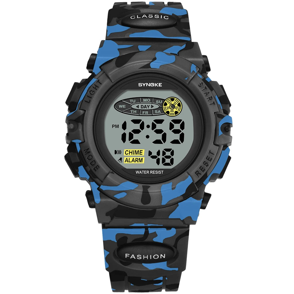SYNOKE Digital Kids Watch — Waterproof Sport Wristwatch with LED Light