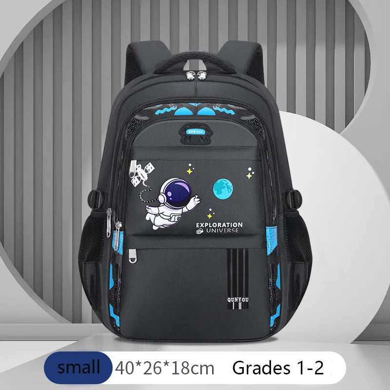 Astronaut Print Kids Backpack — Waterproof School Bag for Boys