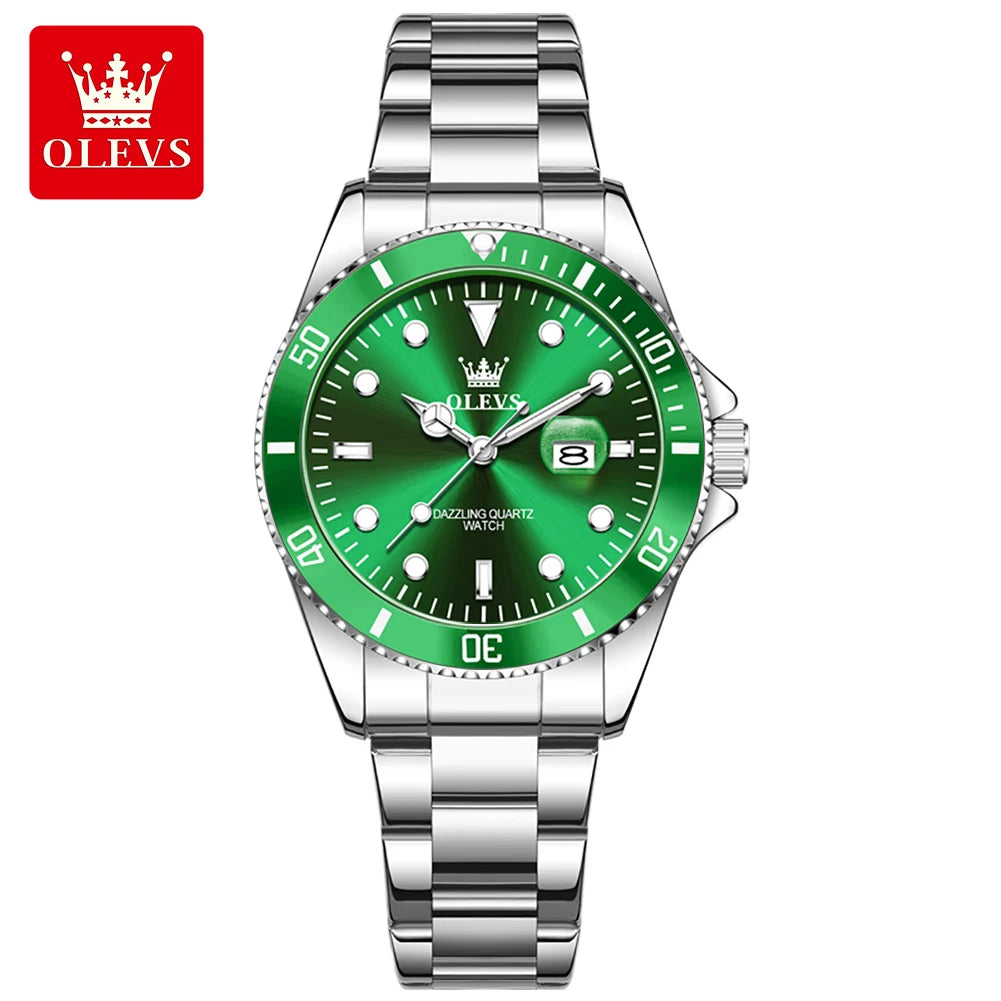 OLEVS Luxury Quartz Women's Watch — Elegant Stainless Steel Strap & Luminous Hands