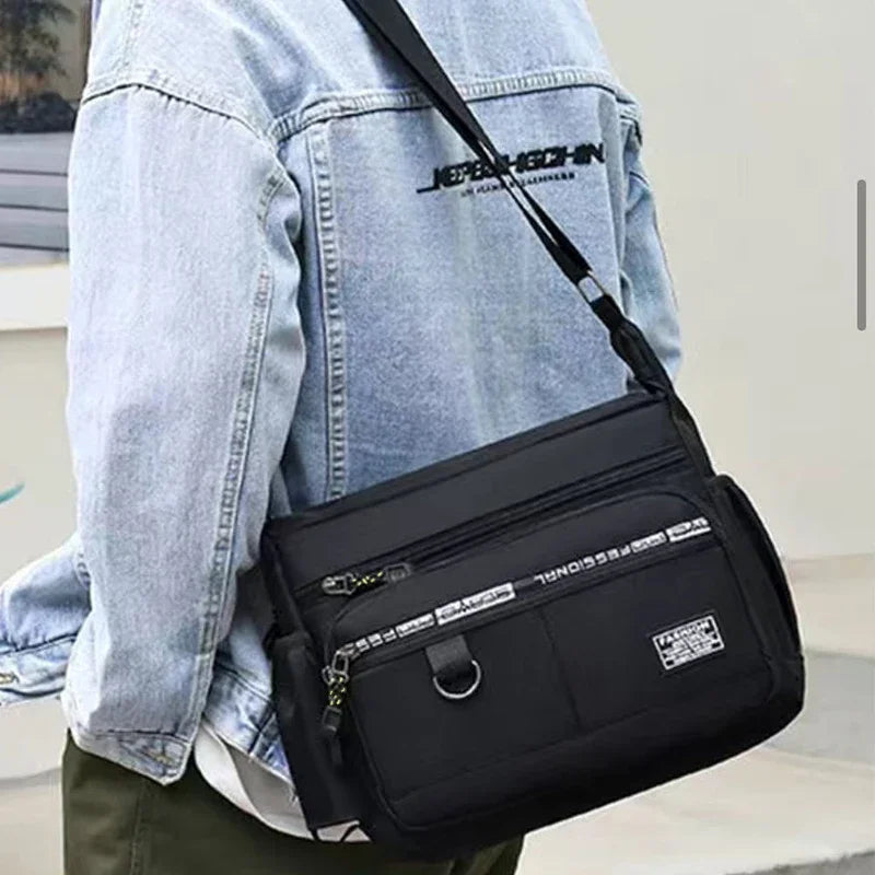 Men's Business Crossbody Bag — Multi-Pocket Professional Shoulder Bag