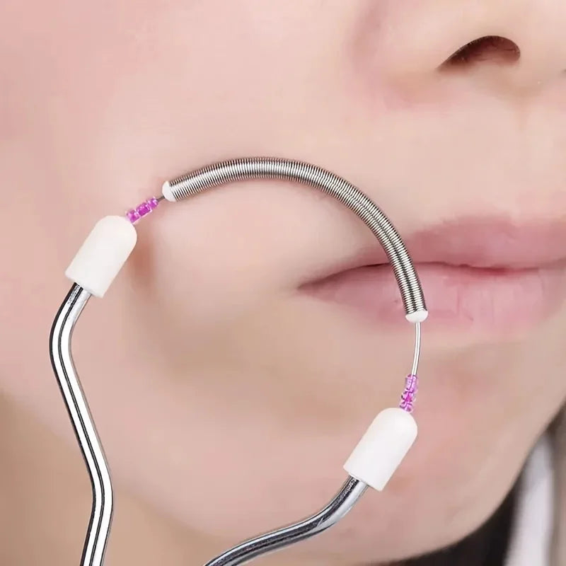 Facial Epilator Spring Roller — Portable Hair Removal Tool for Face and Chin