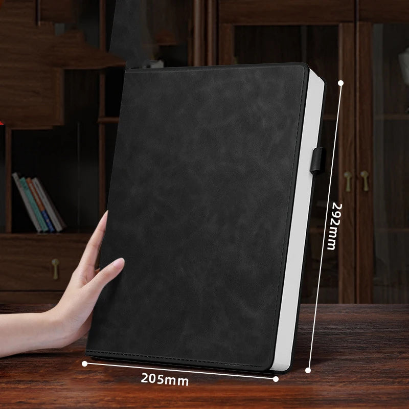 A4 Large Professional Notebook — Thickened Paper with Pen Holder