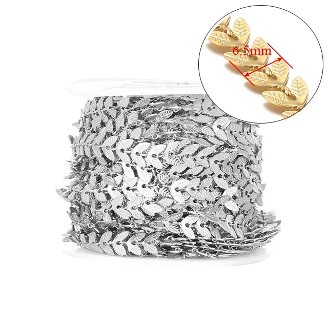 Stainless Steel Jewelry Chain — 1M Gold or Steel Link Chain for DIY Crafts