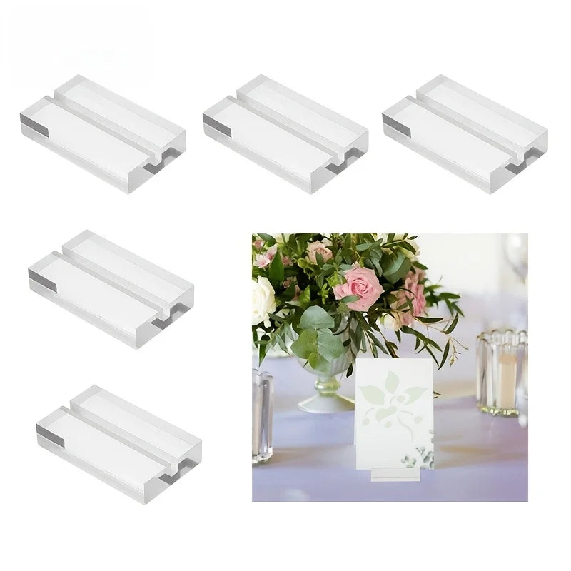 Clear Acrylic Sign Holder — Transparent Display Stand for Weddings & Events