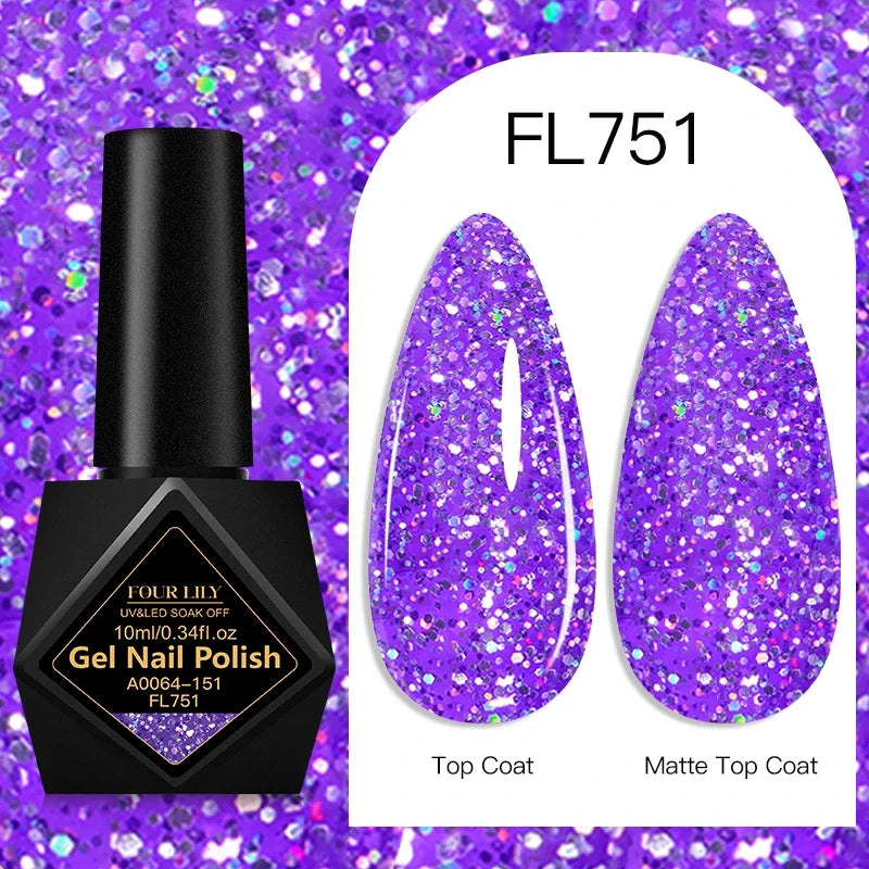 Four Lily Gel Nail Polish — Long Lasting Semi-Permanent Manicure Set