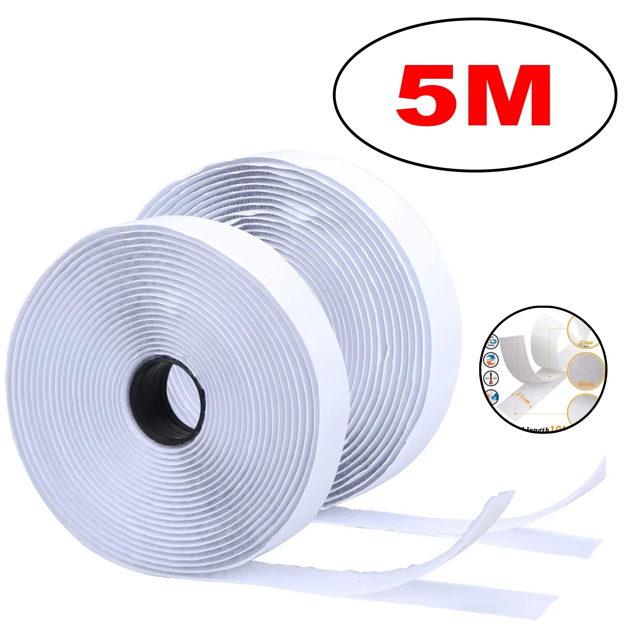 Self-Adhesive Hook and Loop Tape — Strong Fastener Strip for Home & DIY
