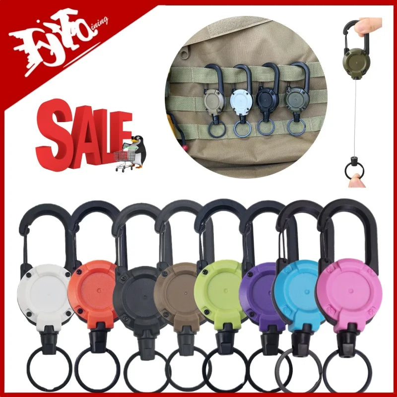 Heavy Duty Retractable Keychain — Durable Carabiner Badge Reel & Key Holder