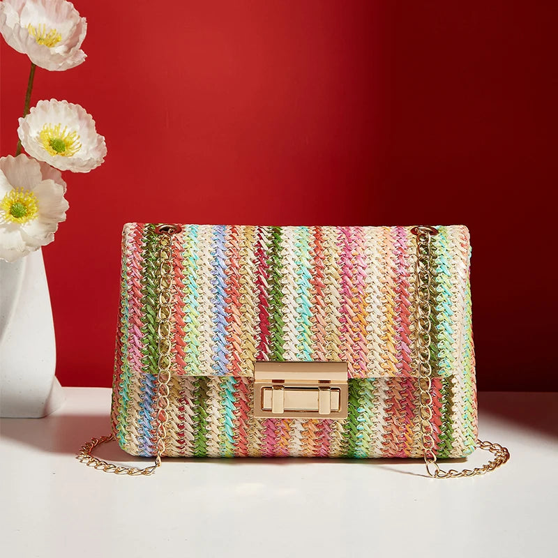 Yogodlns Straw Crossbody Bag — Stylish Bohemian Shoulder Bag for Banquets