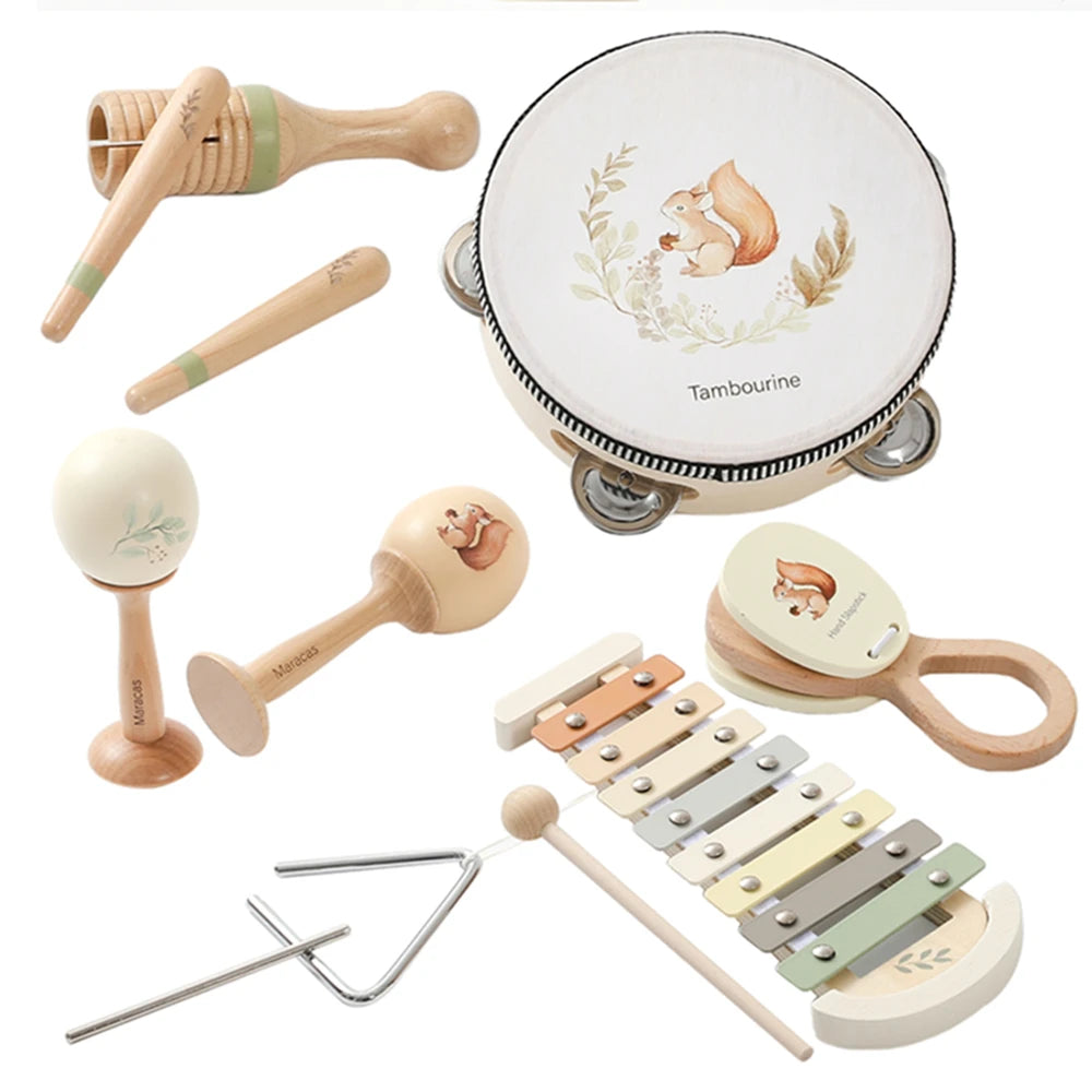 Wooden Montessori Xylophone Toy — Educational Musical Percussion Instrument