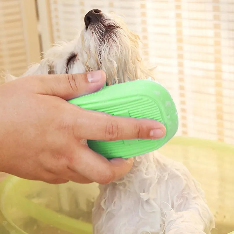 Silicone Pet Bath Brush — Gentle Shampooing Tool for Dogs