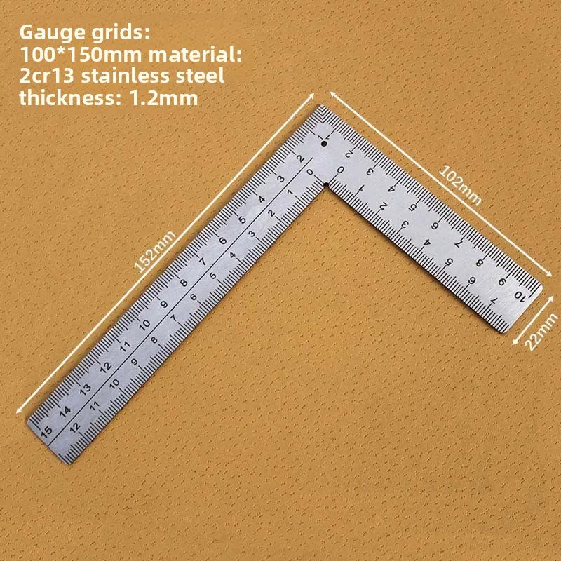 Stainless Steel L-Square Ruler — Multi-Function Right Angle Measuring Tool