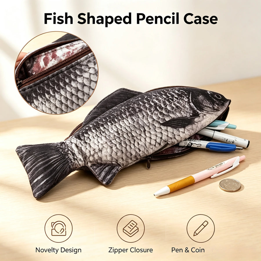 Fish Shaped Pencil Case — Large Capacity Stationery Organizer
