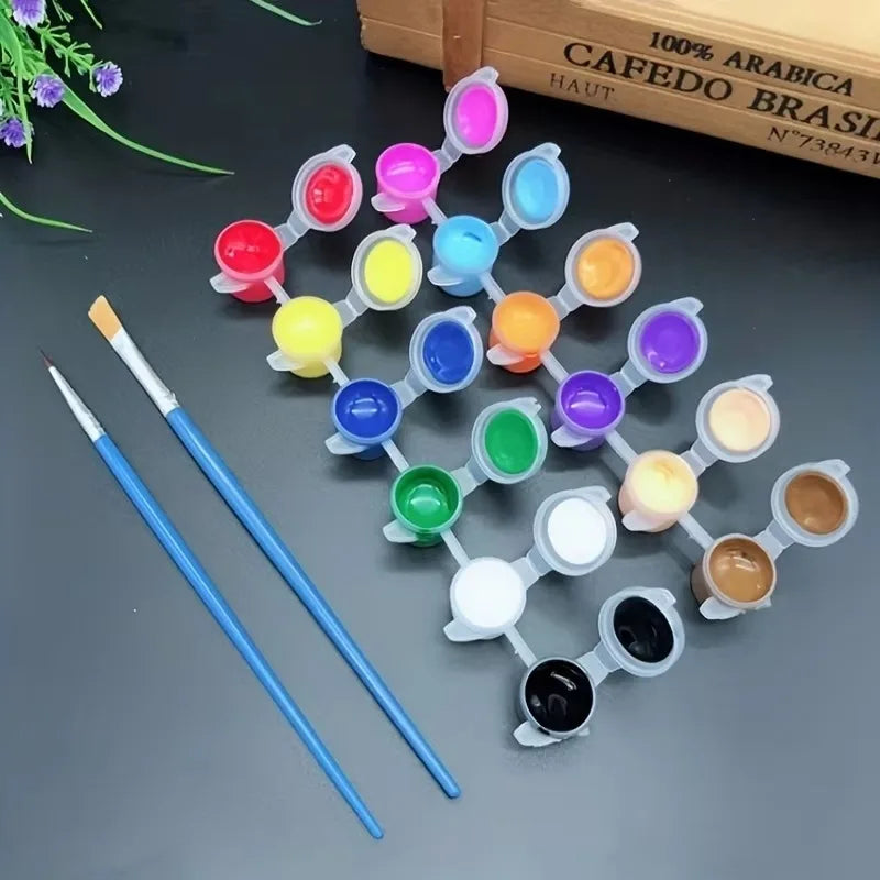 Acrylic Pigment Paint Set — Multi-Surface Art Kit with Built-in Brush