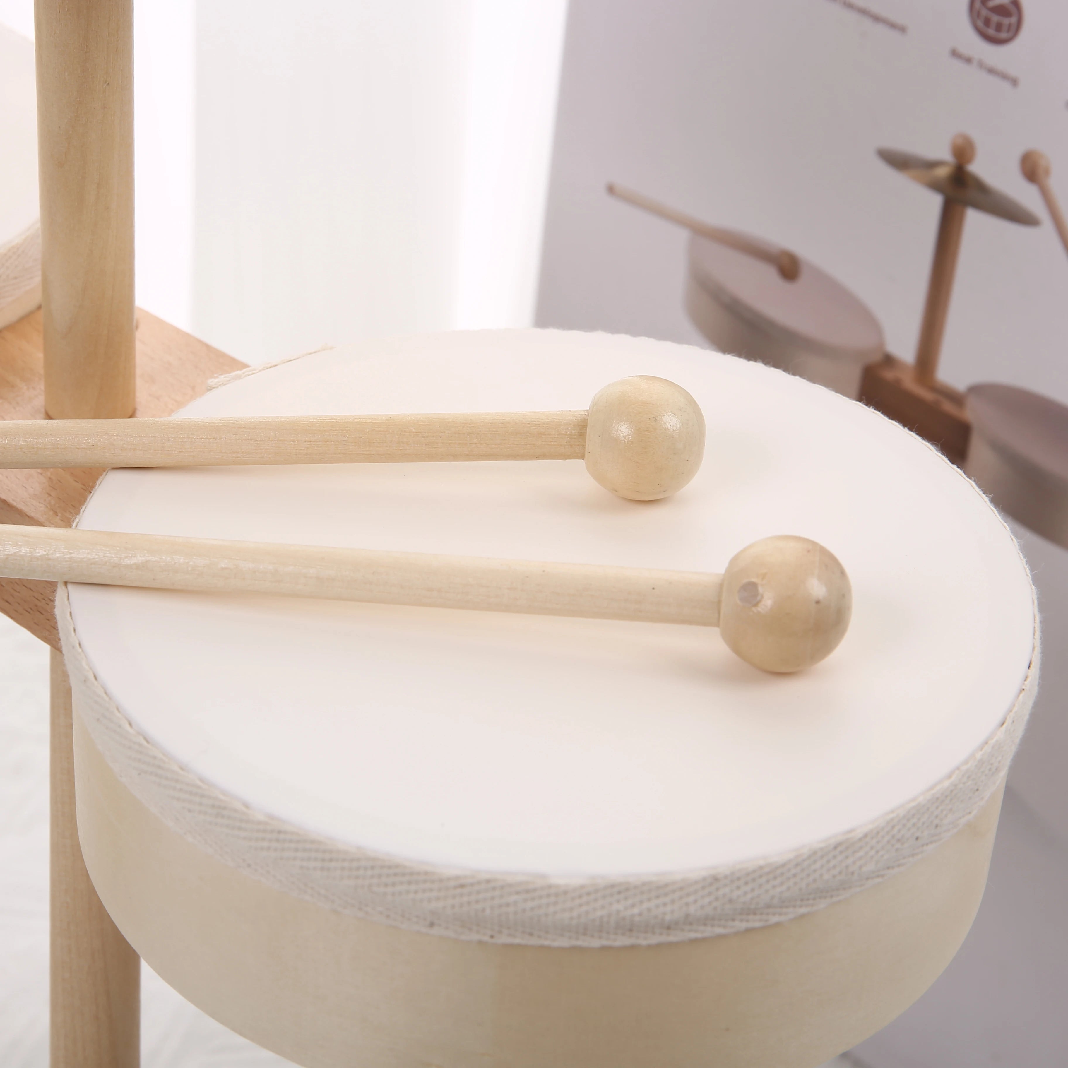 Kids Wooden Drum Set — Educational Musical Percussion Toy