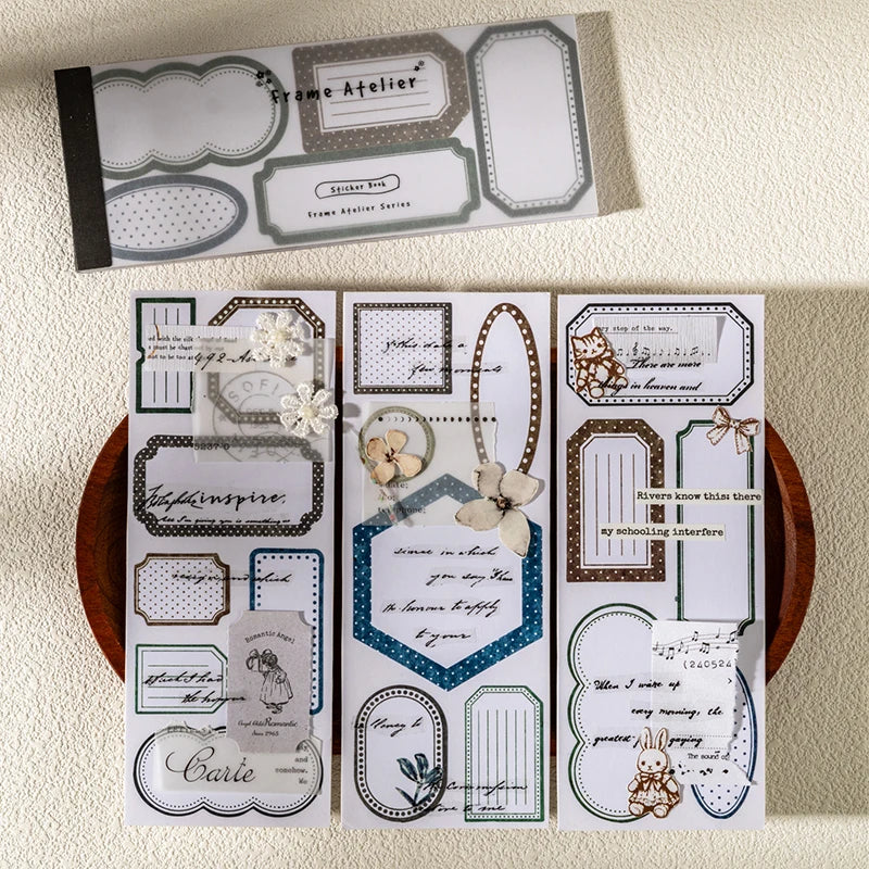 Vintage Border Frame Sticker Kit — 30 Pcs Large Scrapbooking Supplies