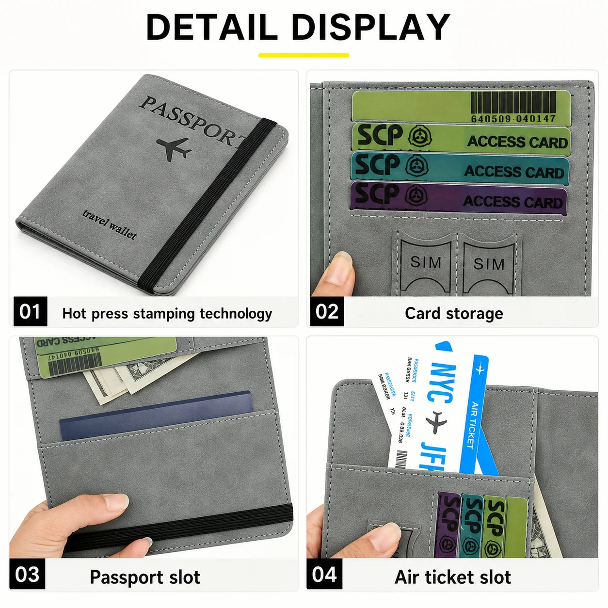 BUYLEMO Travel Passport Holder — Multi-Slot Card Wallet & Organizer