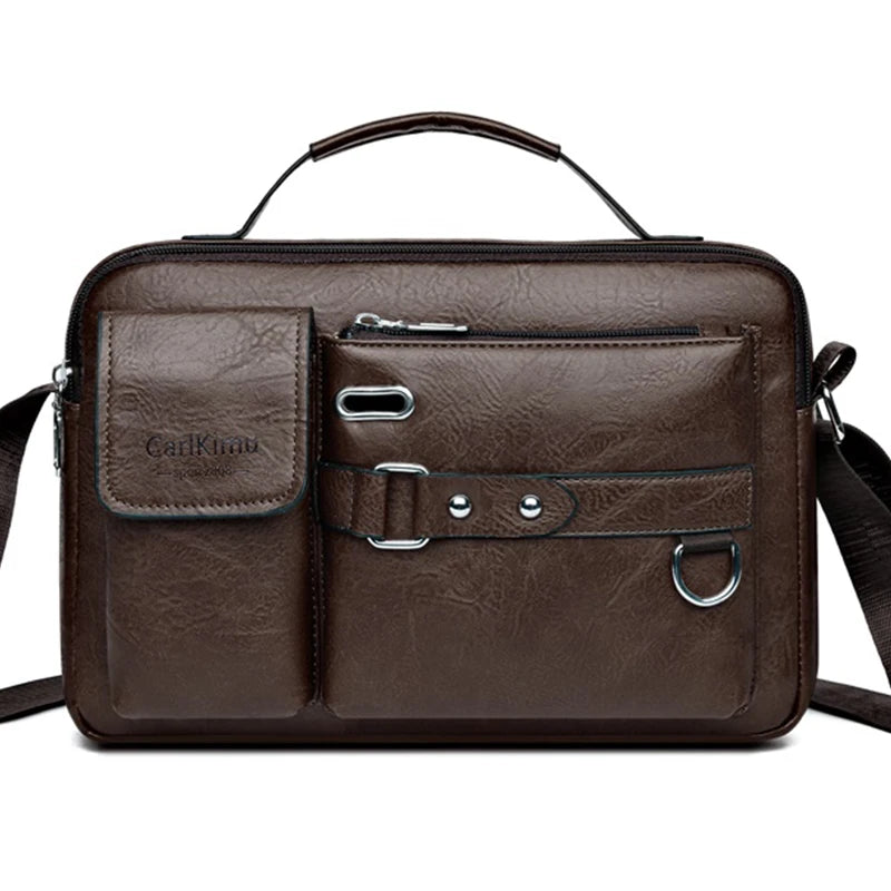 Men's Retro Messenger Bag — Waterproof Laptop Briefcase for Work & Travel