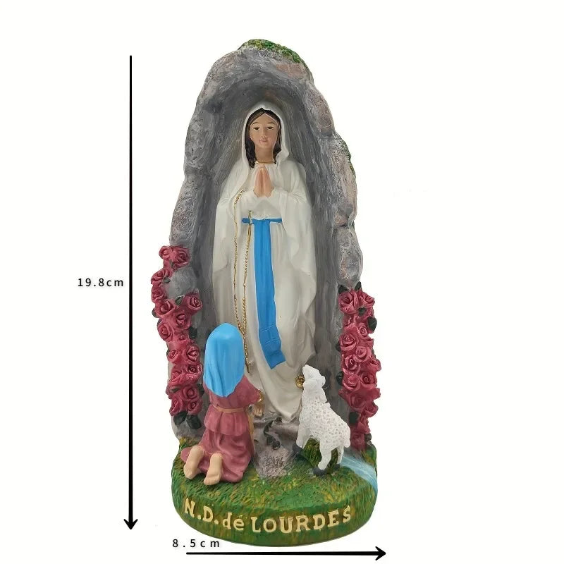 Our Lady Mary Lourdes Resin Figurine — Classical Religious Statue for Home Decor