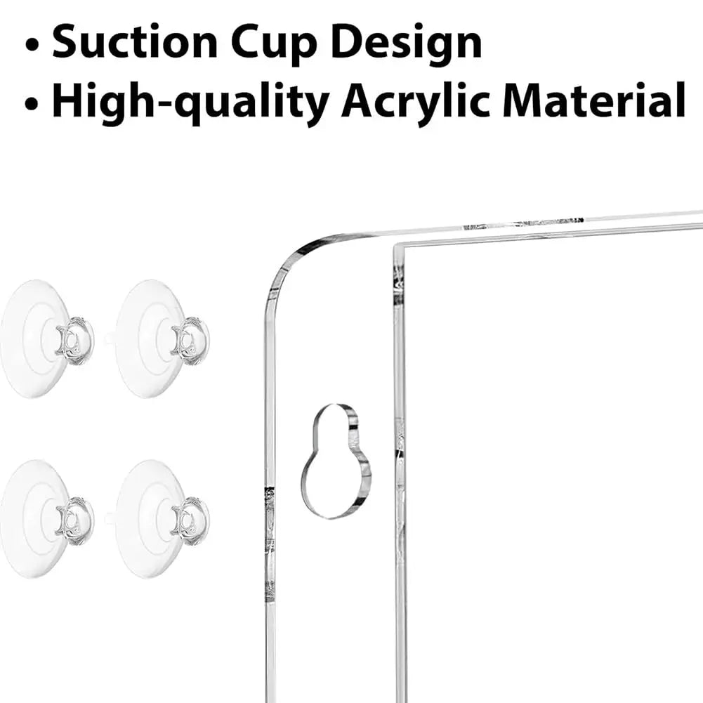 Acrylic Window Sign Holder — Suction Cup Frame for Glass Doors