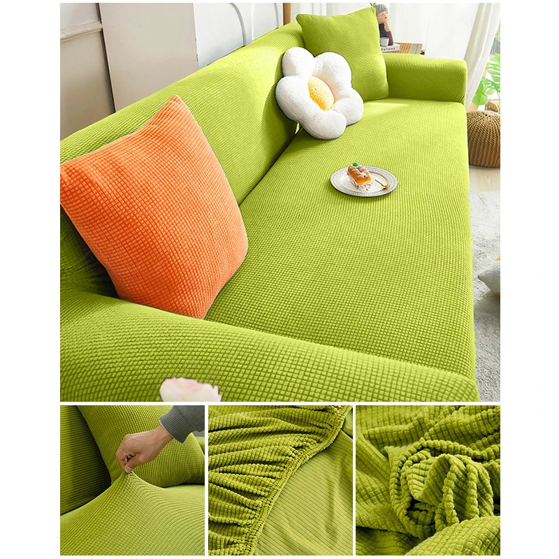 Elastic Jacquard Fabric Sofa Cover — Stretchable Slipcover for Living Room