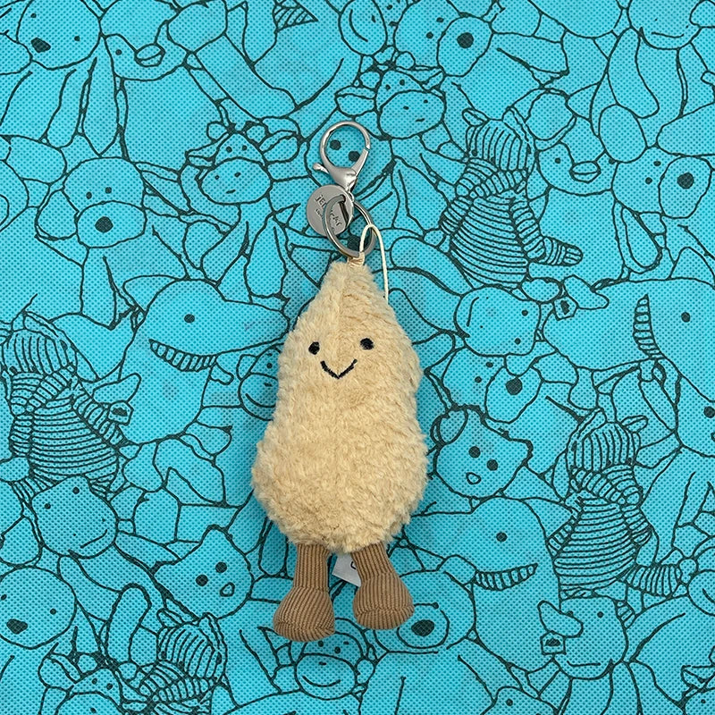 Assorted Plush Keychain Charms — Cute Animal & Food Bag Accessories