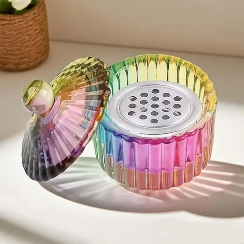 Crystal Glass Dappen Dish with Lid — Professional Nail Art Mixing Cup