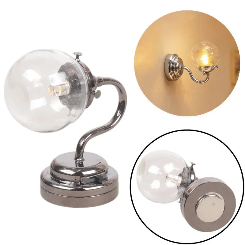 Miniature Dollhouse Table Lamp — Modern Bedside Reading Light Decor