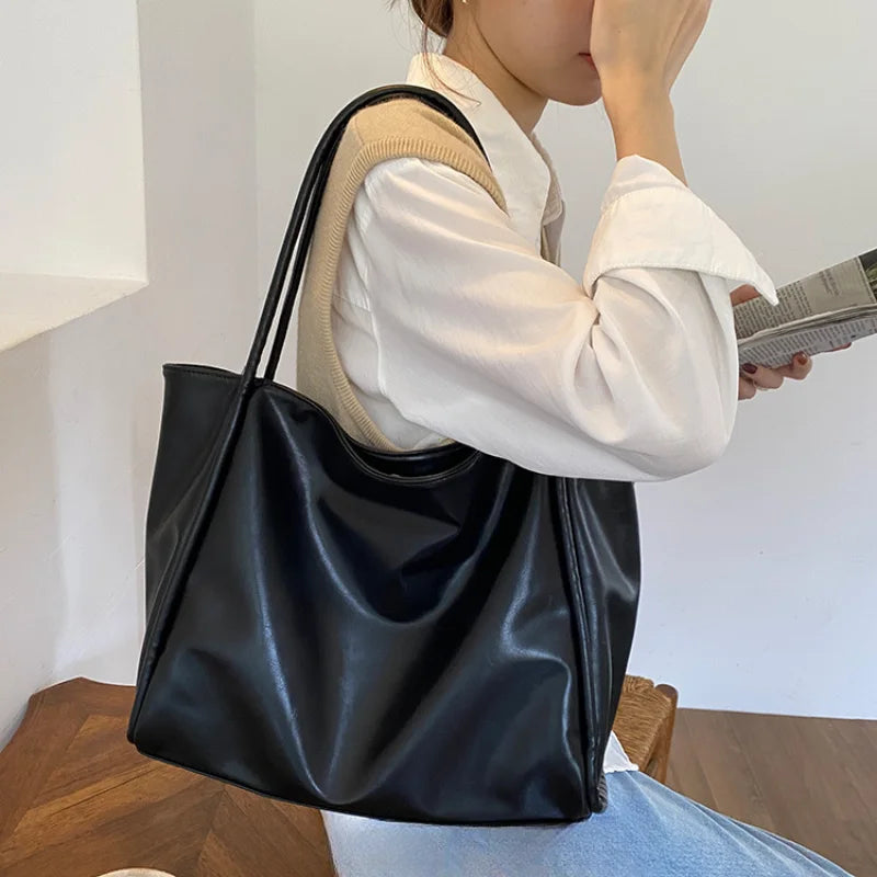 dawndesslo Textured Tote Bag — Large Capacity Shoulder Bag for Women