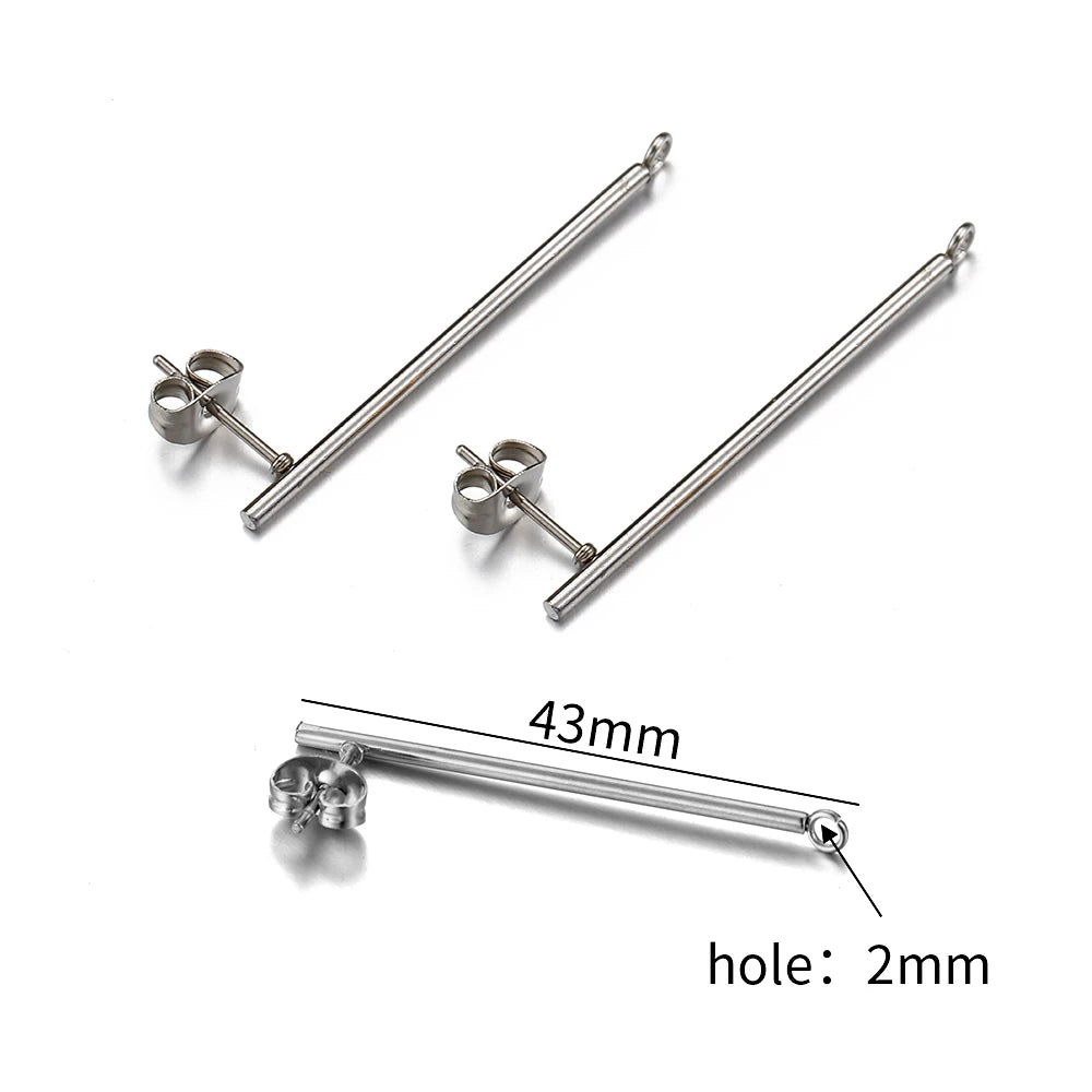 MINGXUAN Stainless Steel Earring Studs — DIY Jewelry Making Base Pins