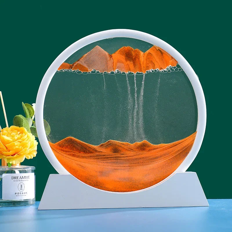 3D Moving Sand Art Picture — Decorative Glass Sandscape Hourglass