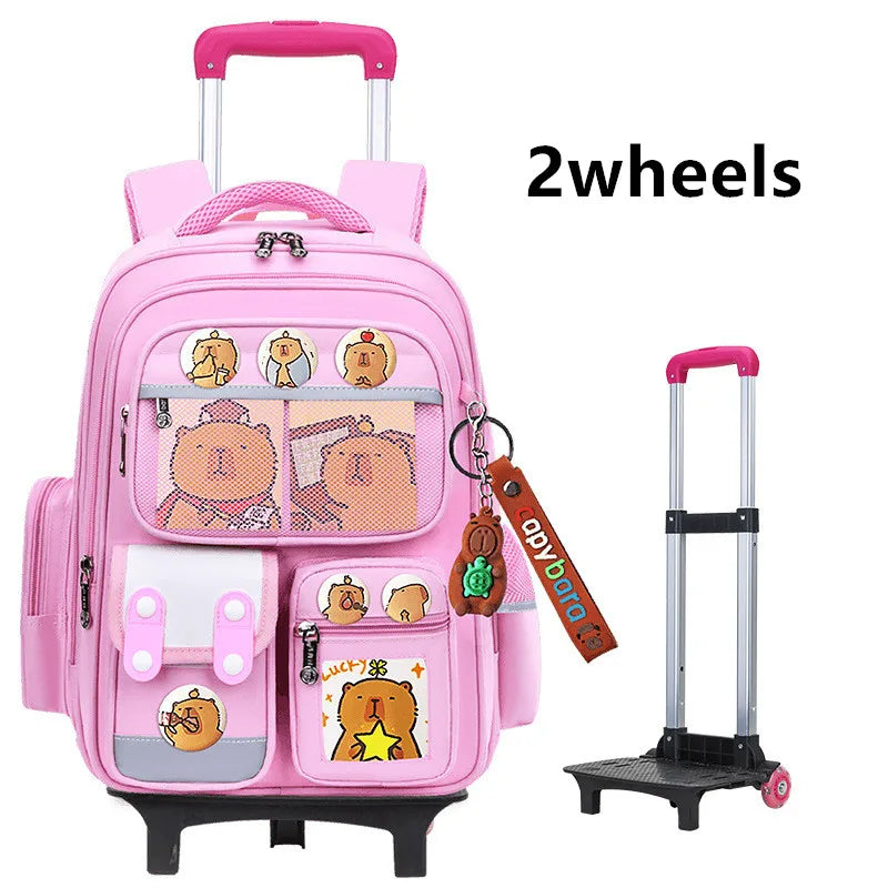Kids Rolling School Bag — High Capacity Trolley Backpack with Wheels