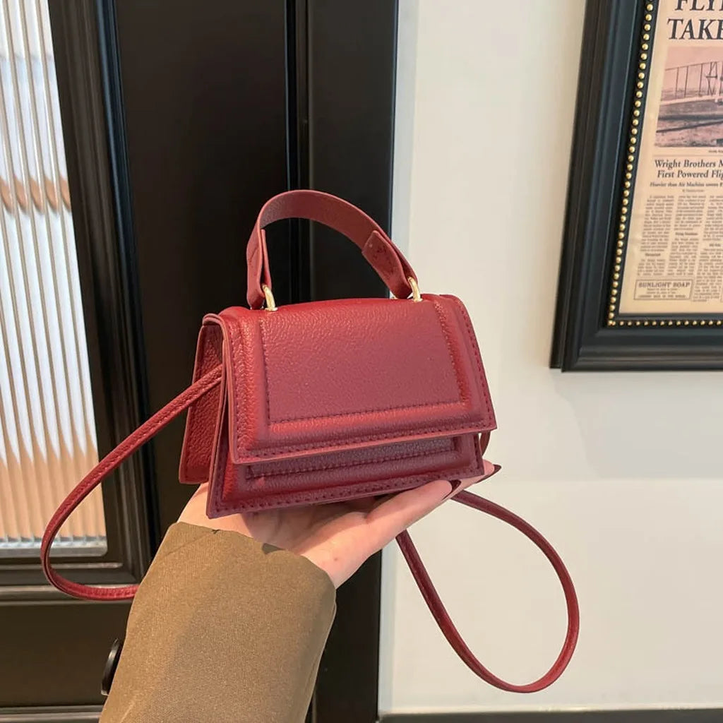 Women's Mini Square Handbag — Versatile Crossbody & Top Handle Bag