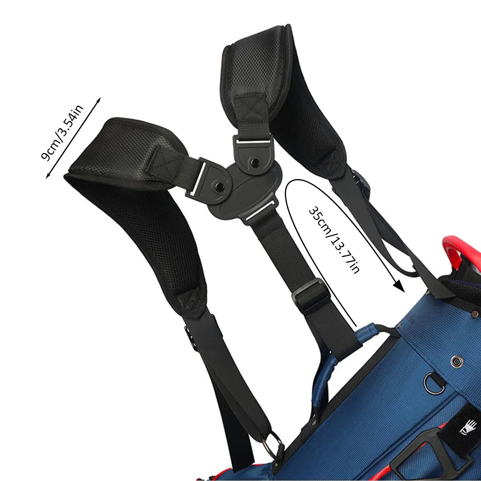 Adjustable Double Shoulder Golf Bag Strap — Padded Nylon Replacement