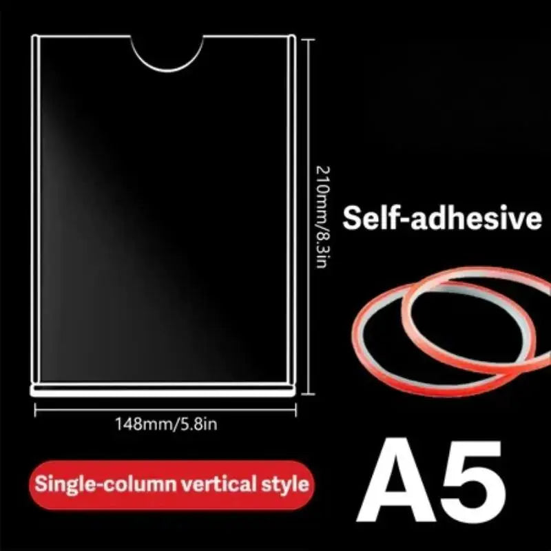 Clear Acrylic Wall Frame — Transparent Sign Holder for Documents & Photos