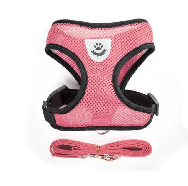 RPXBGUCKARHG Breathable Mesh Pet Harness and Leash Set — Reflective Walking Vest